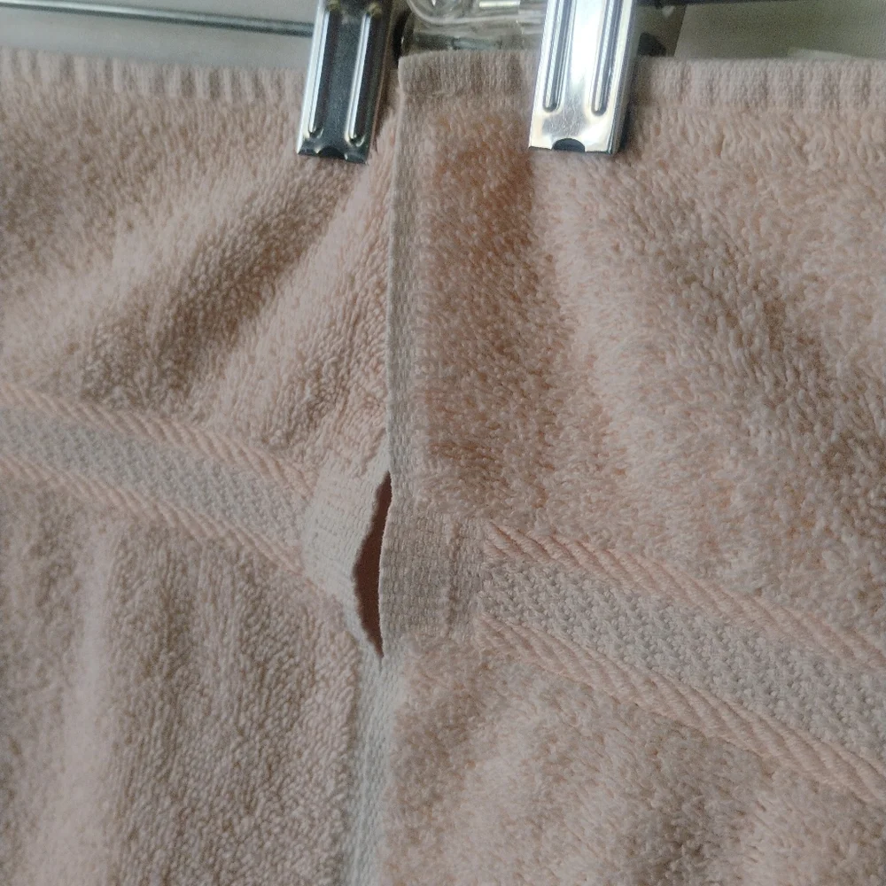Vintage Set of 2 Jubilee Peach Terry Cloth Hand Towels 100% Cotton Made In USA